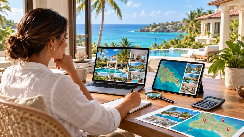 A woman exploring the Dominican Republic real estate properties.